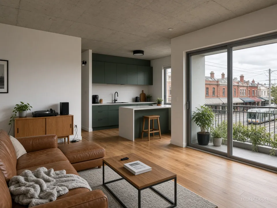 Two-bedroom apartment in Brunswick on the tram line to the university
