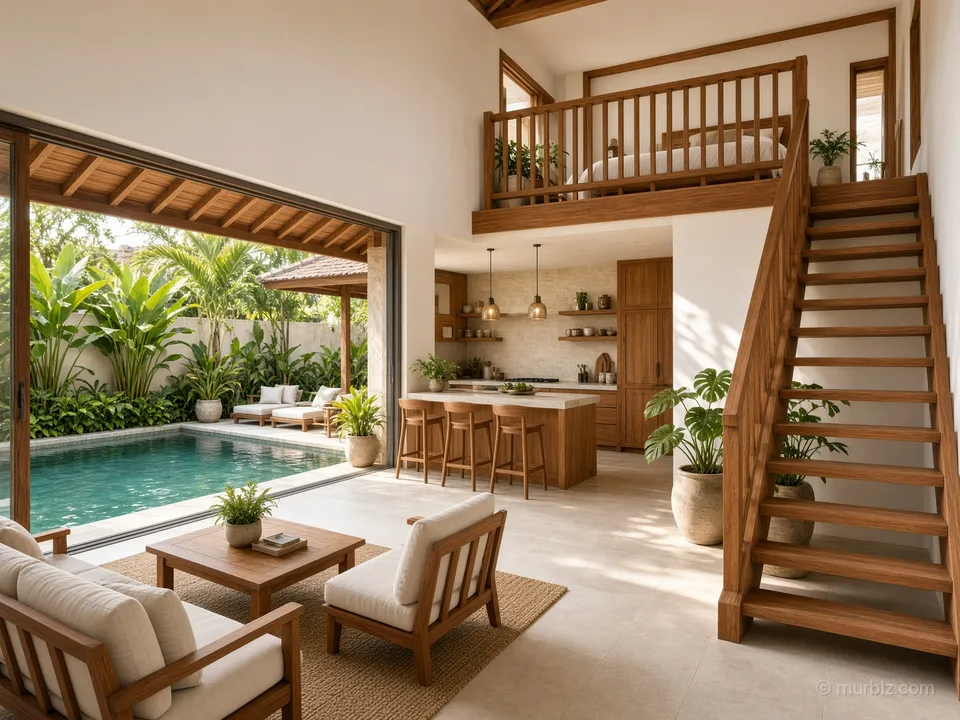 A two-level villa with its own pool in Canggu