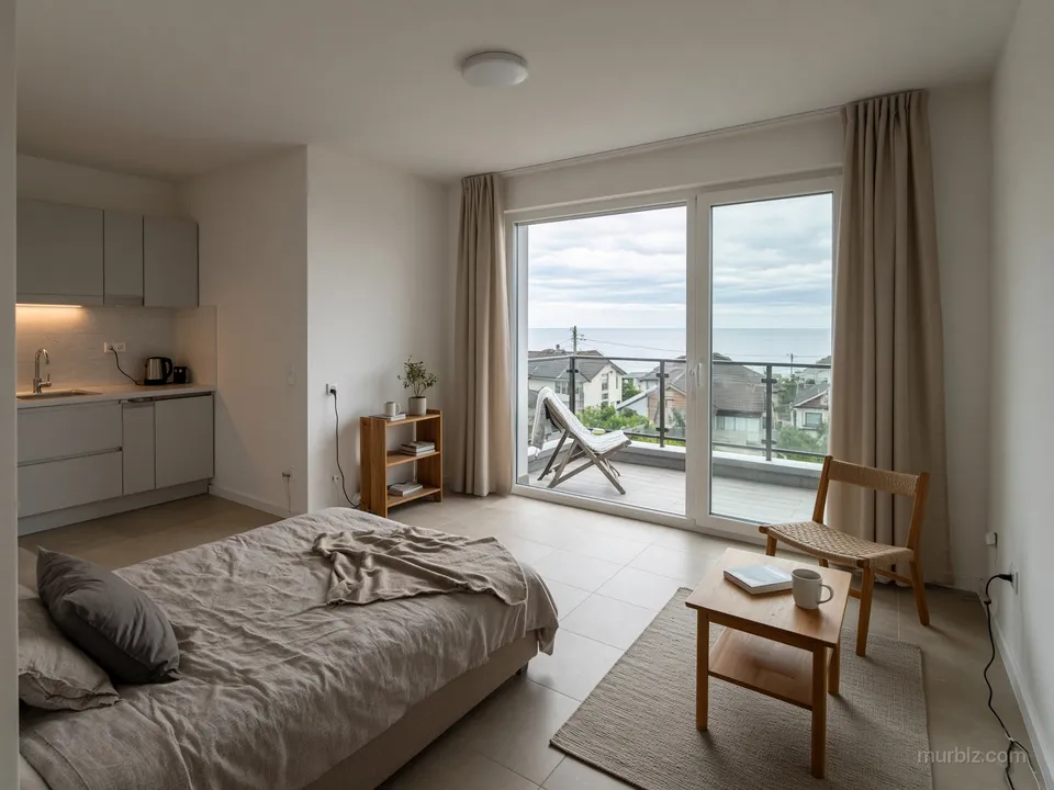 Căn studio 32 m² trong tòa nhà mới cạnh bãi biển ở Sarafovo