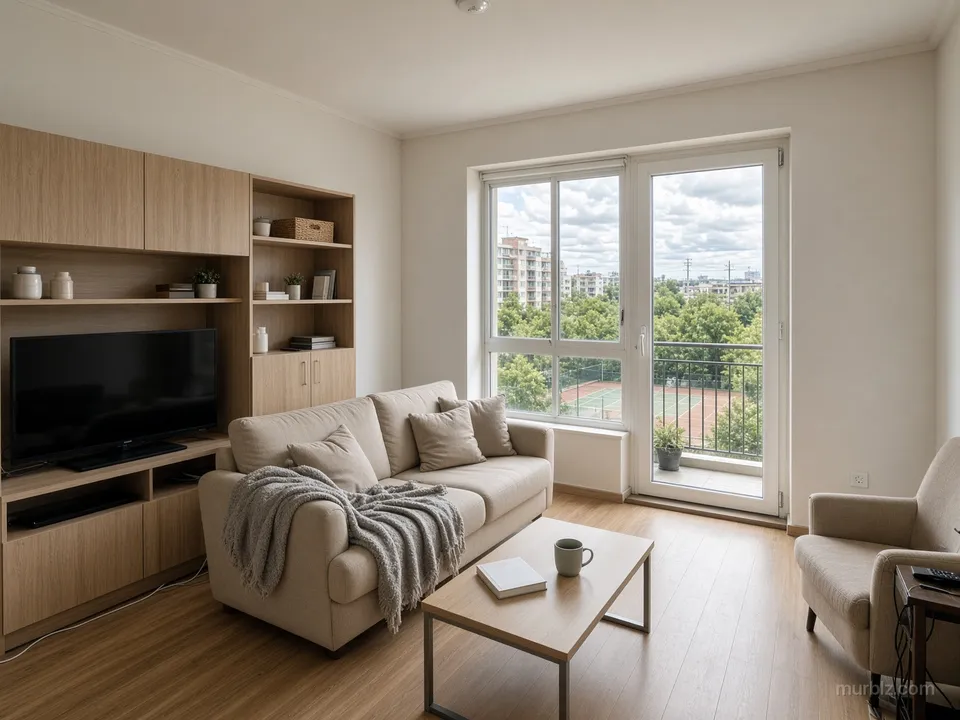 Căn hộ một phòng ngủ 68 m² có nội thất ở Chayka
