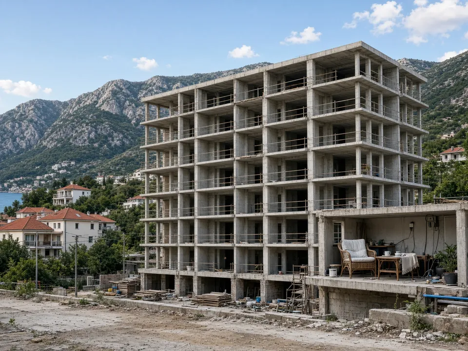 Denize 500 m mesafede inşaatı süren binada 31 m² stüdyo