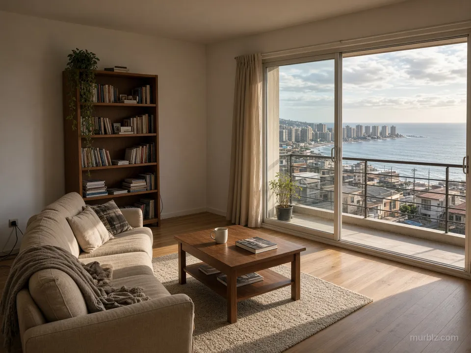 Two-bedroom apartment in Viña del Mar above the sea