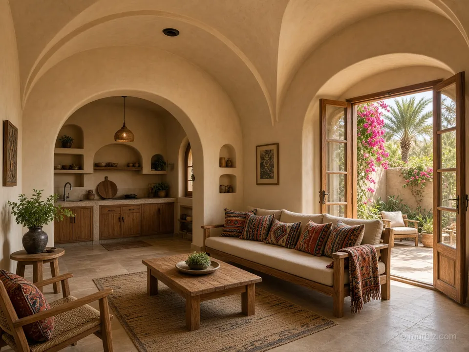 A furnished two-bedroom ground-floor apartment in central El Gouna