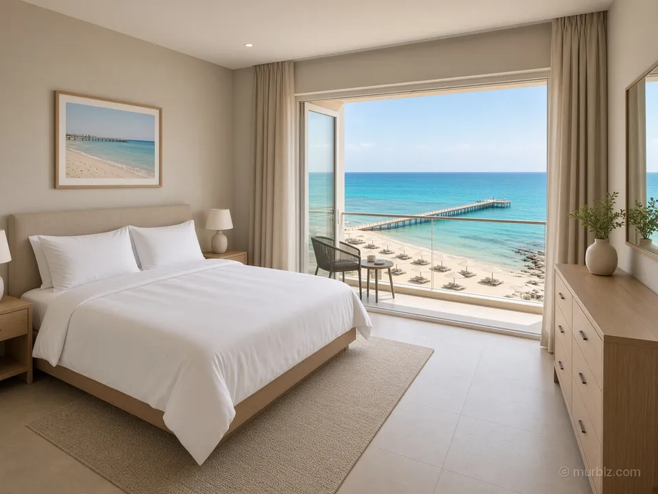 A beachfront two-bedroom apartment with a private beach for a 3-year residence permit