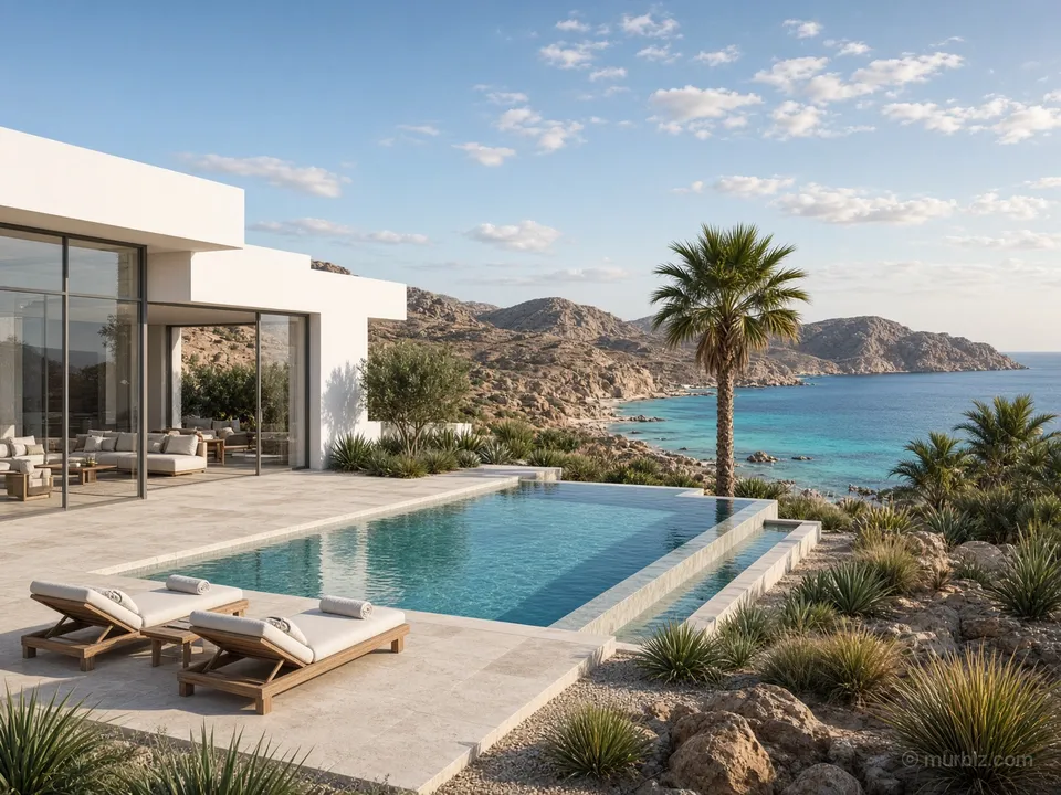 A sea-view villa with a pool above Makadi Bay for citizenship