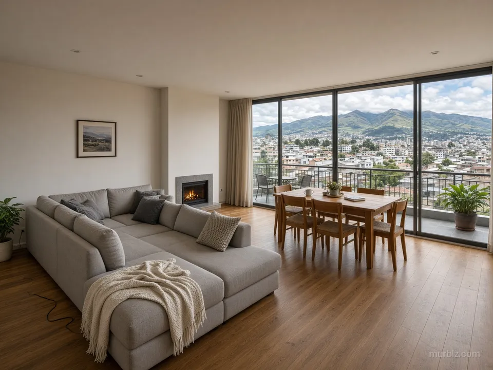 Three-bedroom apartment with a fireplace in Quito