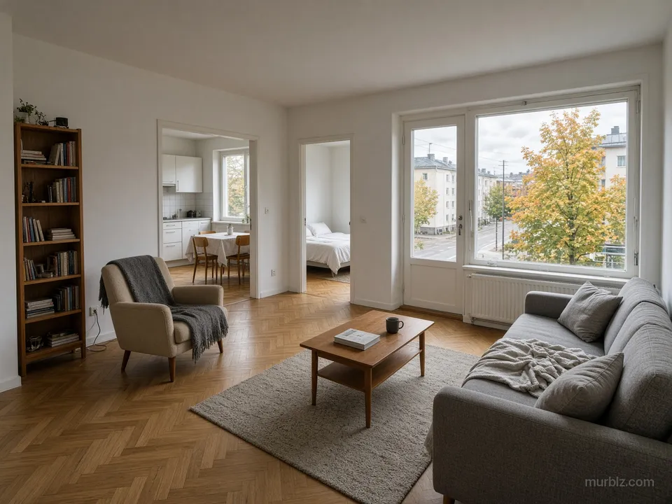 One-bedroom apartment in Turku by the Aura river