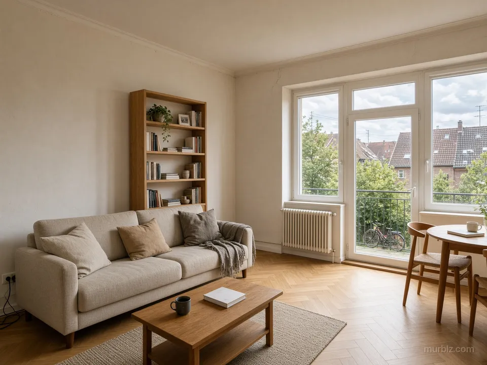 A one-bedroom apartment with a balcony in the old centre of Erfurt