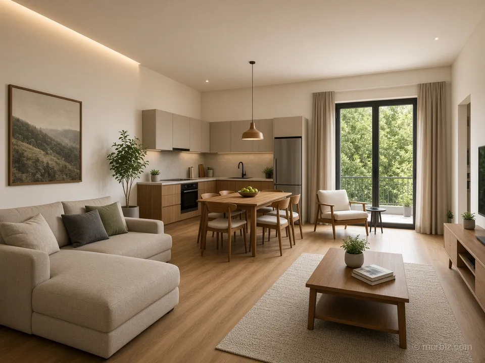 A furnished two-bedroom apartment, ready to move in