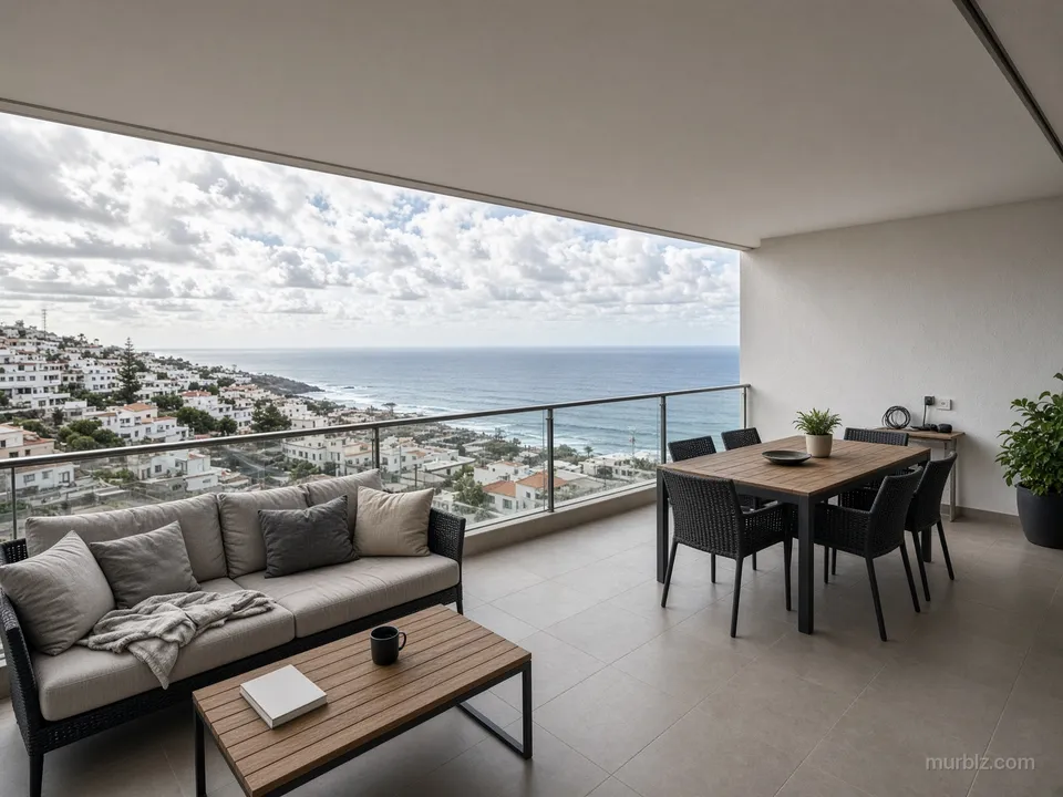 50 m² teraslı ve okyanus manzaralı, en üst katta 104 m² 2+1 daire