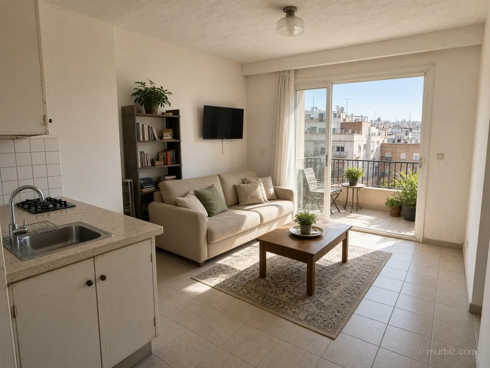 A two-bedroom apartment with a terrace and a view of Santa Barbara Castle
