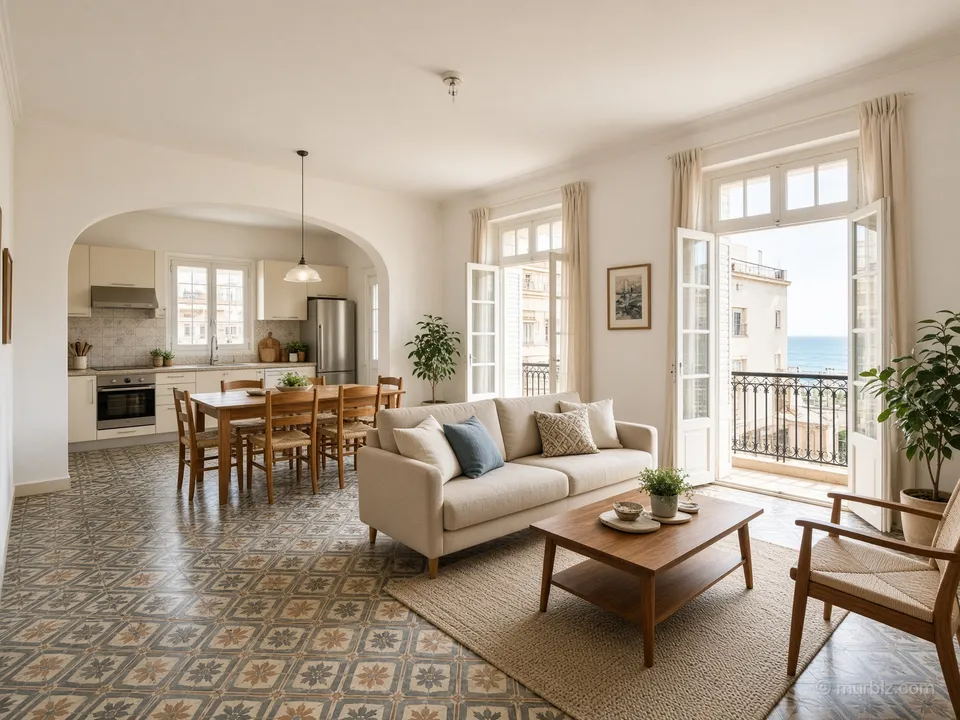 A whole floor of a Cabanyal house with a balcony 5 minutes from the beach