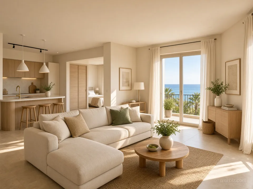 A renovated two-bedroom apartment 300 metres from the beach