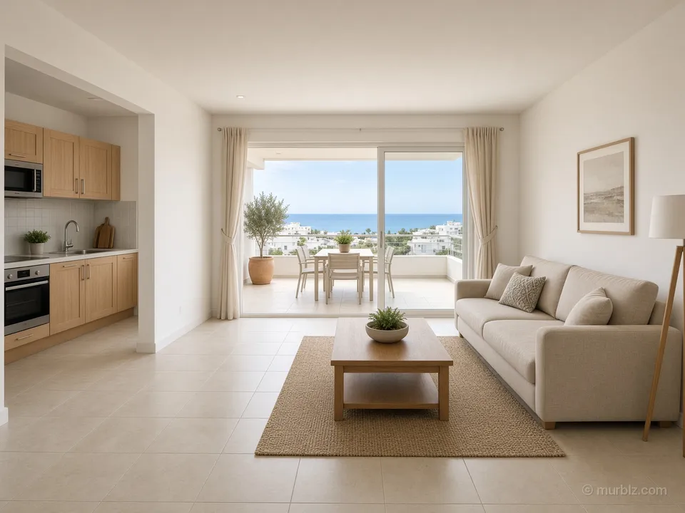 A two-bedroom apartment taking a whole floor near Protaras