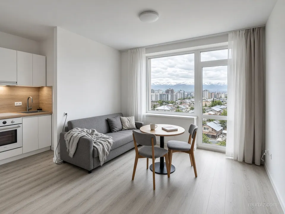 A one-room apartment in a new building in Kok-Jar