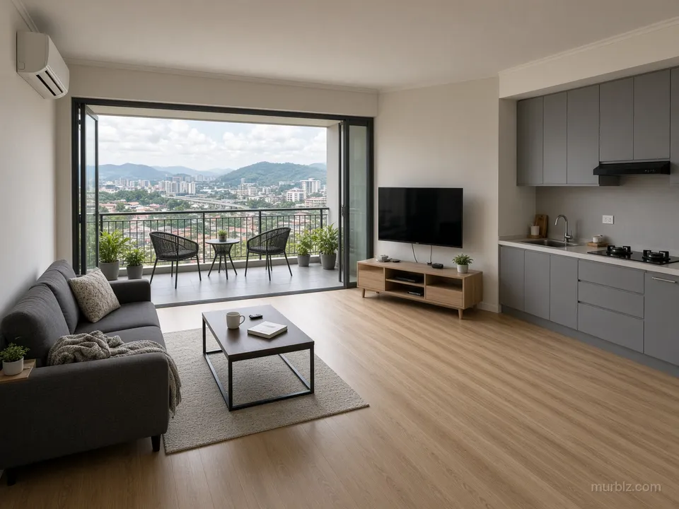 Three-bedroom apartment with a large balcony in Kuala Lumpur