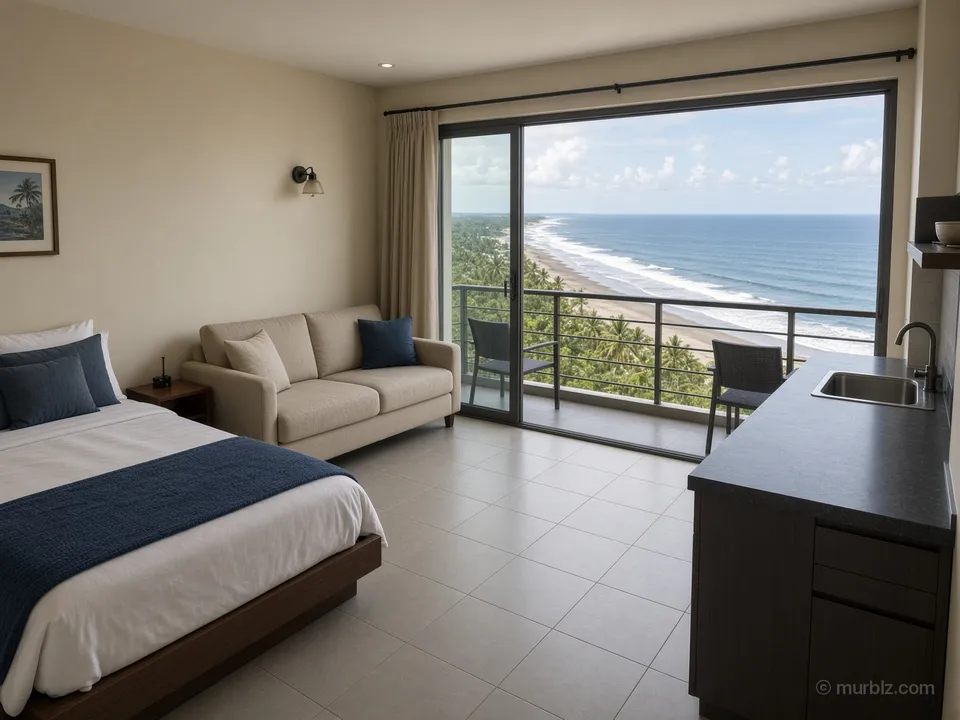 An ocean-view studio in the beach town of Coronado