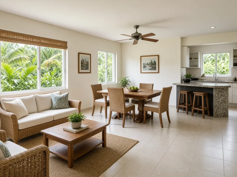 A furnished two-bedroom apartment in a 2012 building