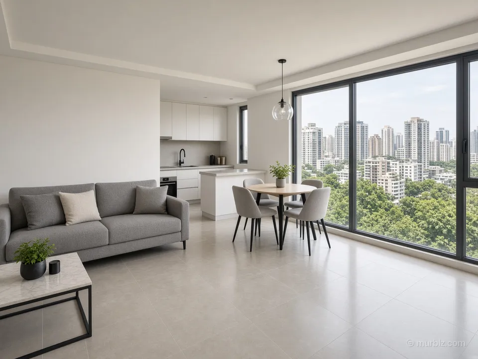 A 64 m² one-bedroom apartment in a central district of the capital