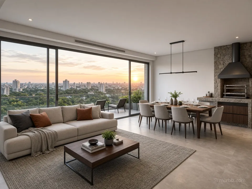 A three-bedroom penthouse with two balconies in a new building