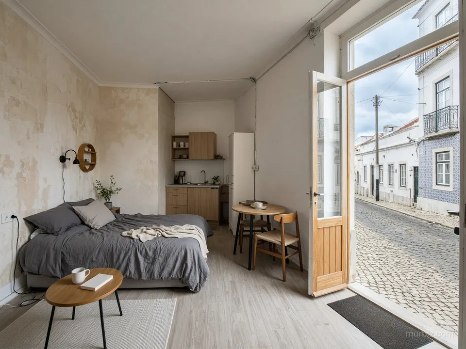 Eski mahallede sokaktan ayrı girişli 35 m² stüdyo