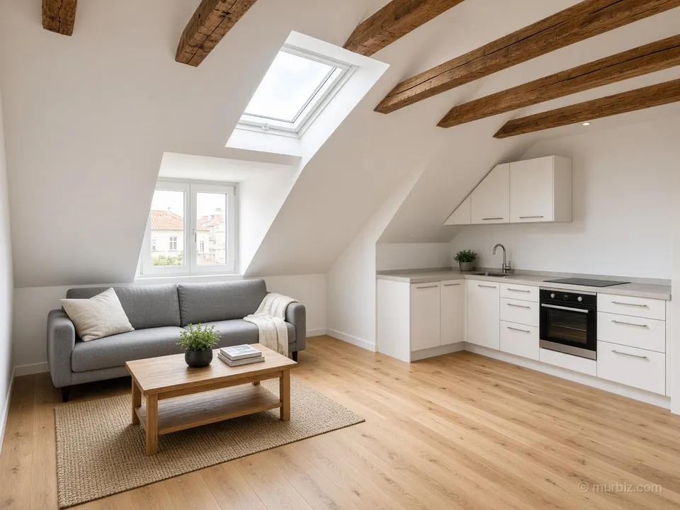 A newly renovated one-bedroom attic apartment in central Braga