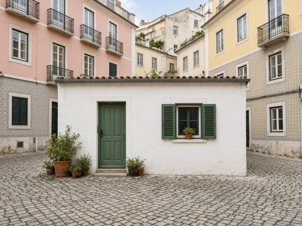 A detached one-bedroom cottage in a courtyard of old Lisbon
