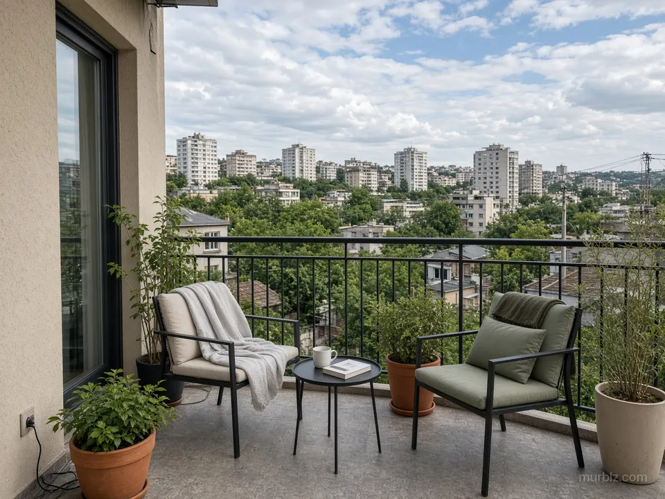 Căn hộ 21 m² có sân hiên trong tòa nhà có hai thang máy