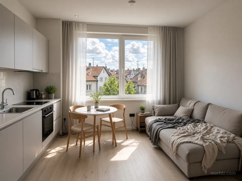 Căn studio 23 m² có nội thất trong tòa nhà mới có thang máy