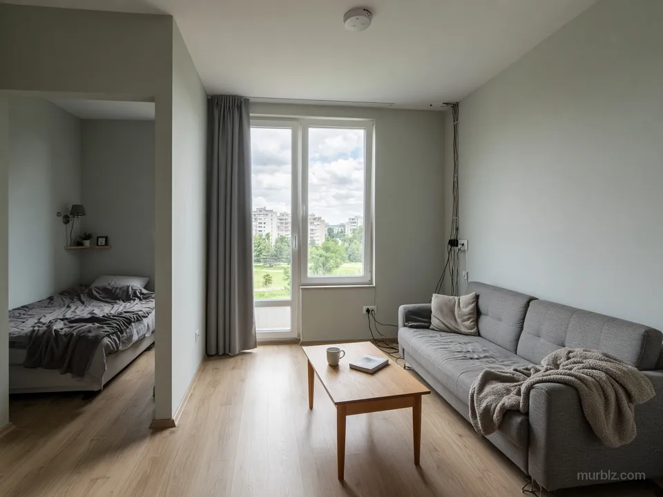 Căn studio 27 m² trần cao 3.2 m có khu ngủ riêng