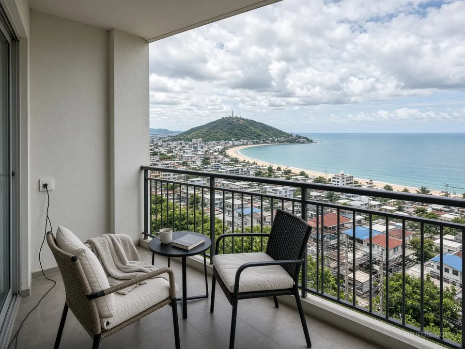 15. katta Jomtien deniz manzaralı 32 m² stüdyo daire