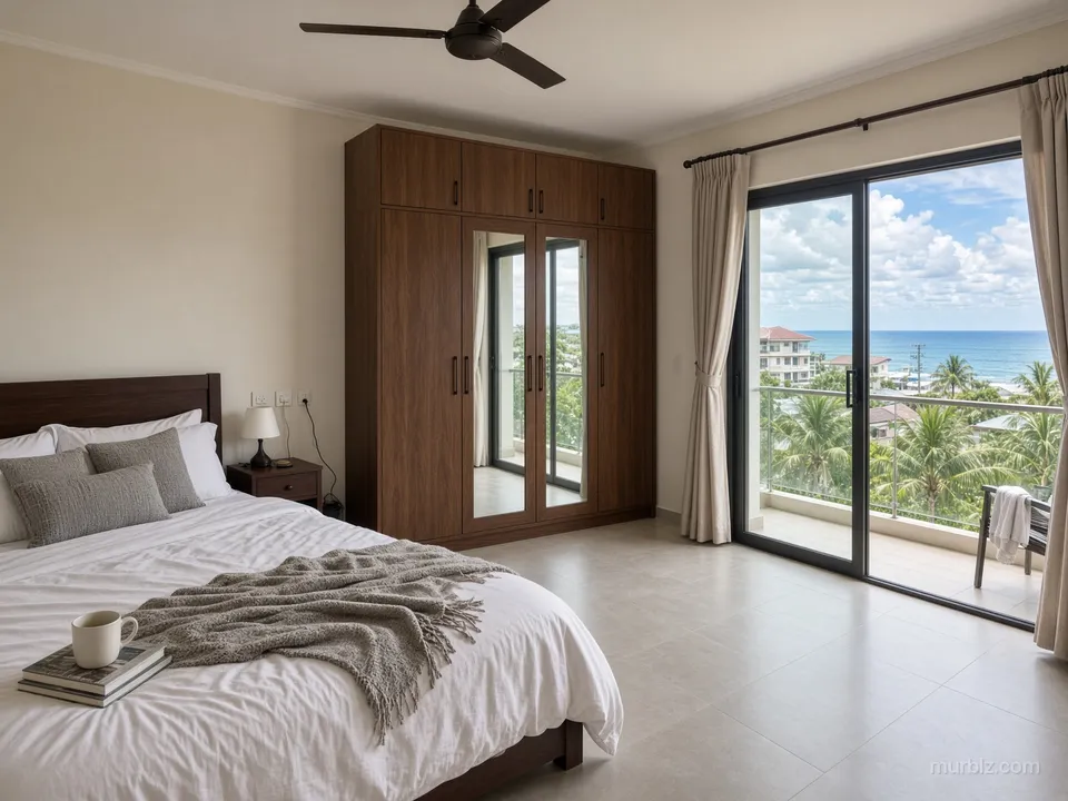 Jomtien Plajı'na 300 m mesafede iki balkonlu 92 m² 2+1 daire