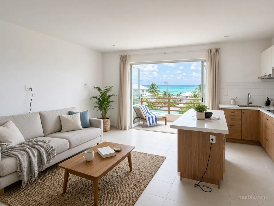 Deniz manzaralı bir binada 38 m² 1+1 daire