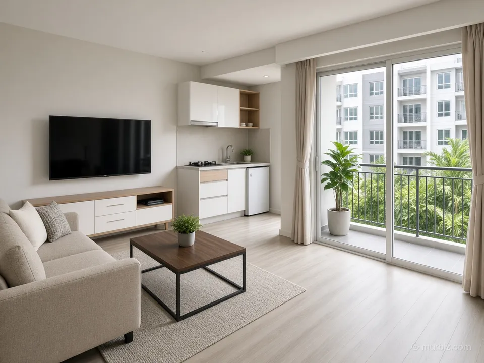 A one-bedroom apartment by Udom Suk skytrain station