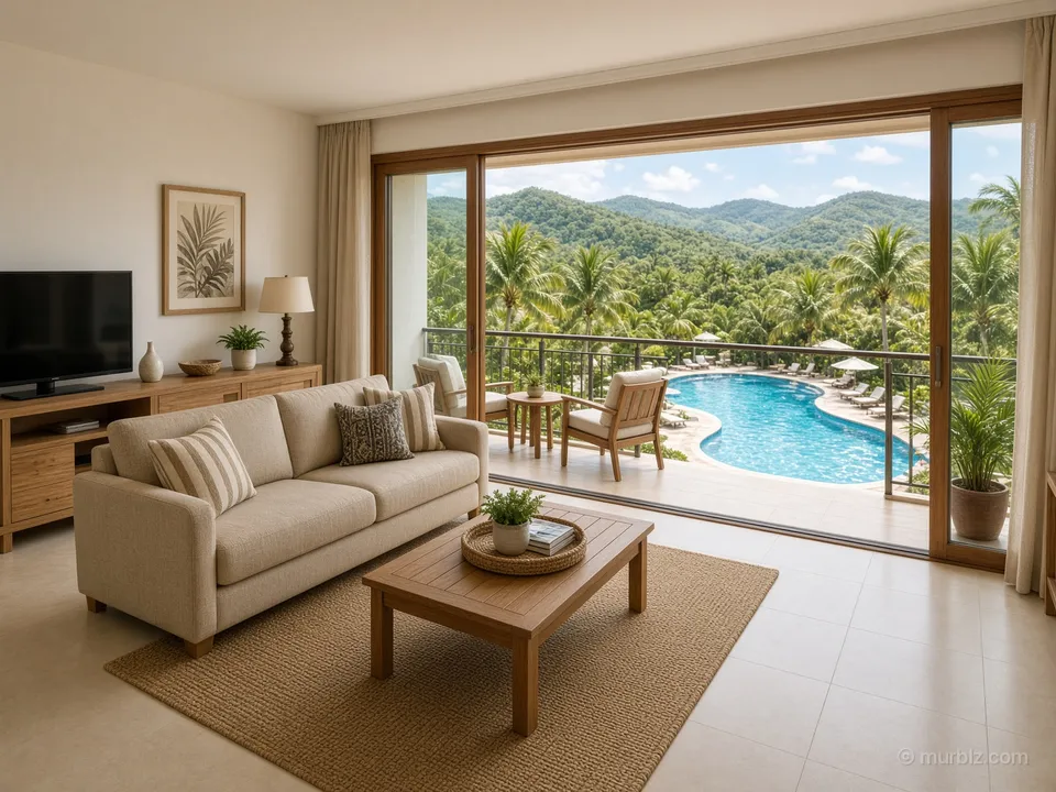 A furnished one-bedroom apartment with a pool near Patong