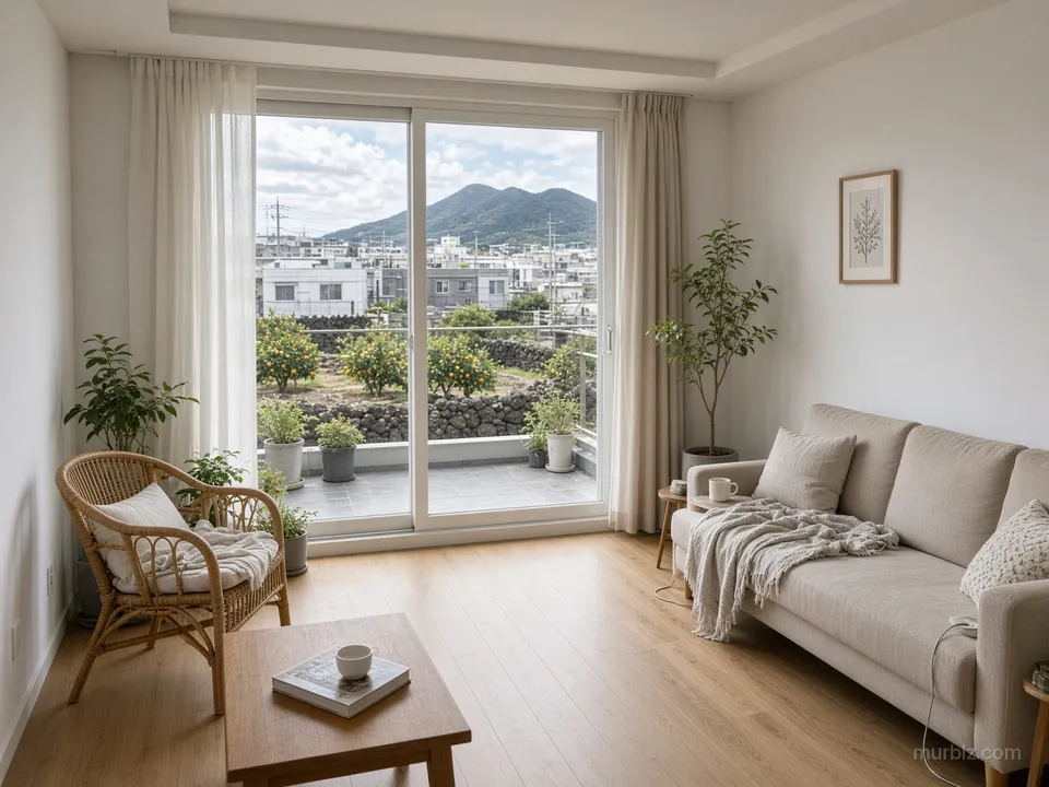 Two-bedroom apartment in Jeju City near the airport