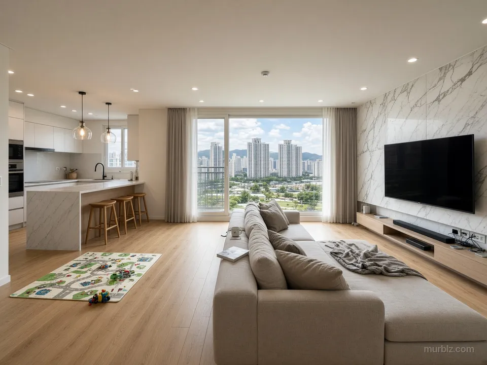 Three-bedroom family apartment in Gwangsan by the high-speed rail station