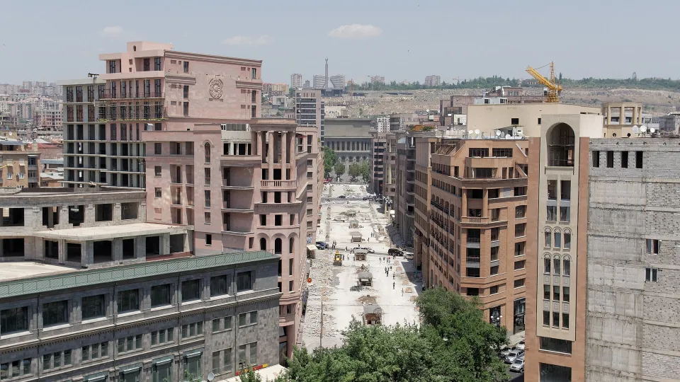 Северный проспект в центре Еревана, вид сверху