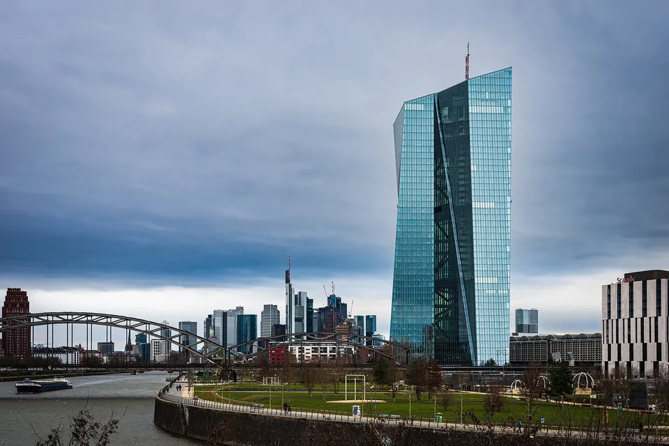 European Central Bank building in Frankfurt am Main