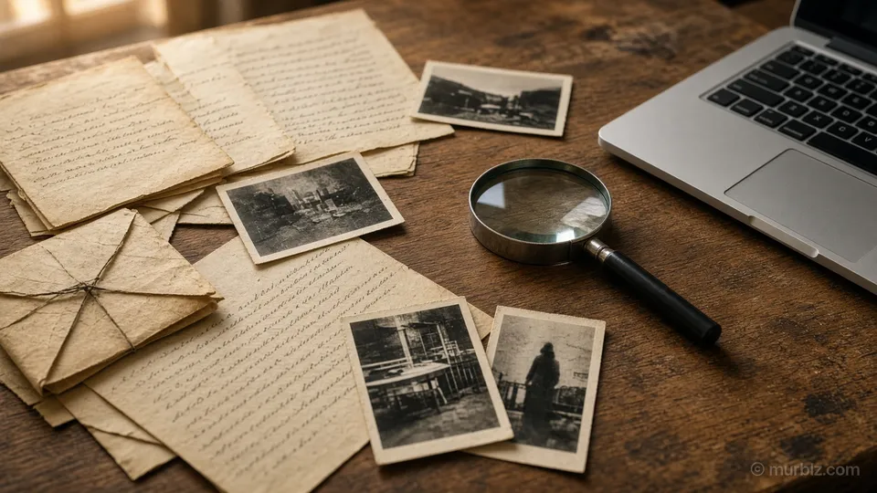 A family archive on a table
