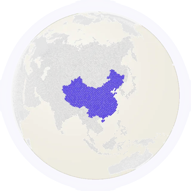 China on the world map